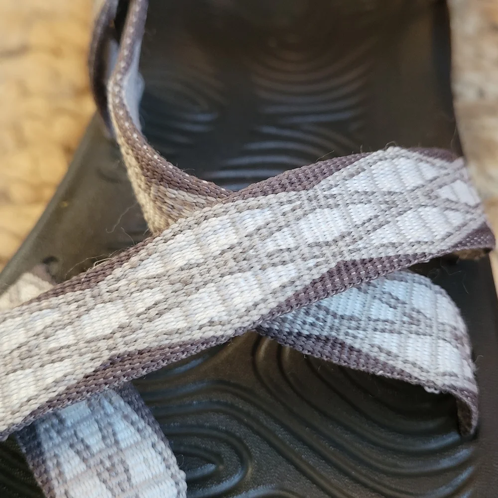 Chaco Women's Black Sandals with Light Purple Straps - Picture 7 of 14